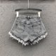 thumbnail image 2 of Pantalones cortos femeninos con borde crudo, corte en A, pantalones cortos vaqueros sexys Spice Girl, novedad de verano 2023, pantalones de pierna ancha a la moda, pantalones calientes para mujer, 2 of 5
