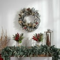 thumbnail image 7 of NOMA 24" Pre-Lit Flocked Berry Christmas Wreath with 35 Warm White Lights, 7 of 7