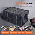 thumbnail image 2 of KFFKFF Foldable Utility Boxes with Covers, Trio Set of 65L, Plastic Stacking Storage Crates with Grip, Robust Large-Sized Bins for Apparel, Playthings, Literature, Treats, Footwear, 2 of 9