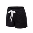 thumbnail image 6 of MixMatchy Women's Solid French Terry White Piping Comfy Shorts, 6 of 6