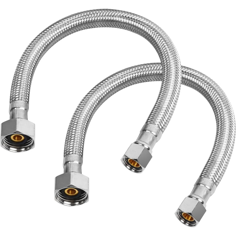 JUWO 12" Braided Faucet Supply Line, 2-Pack photo 1
