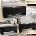 thumbnail image 5 of Lunale 41.73" End of Bed Storage Bench, Teddy Upholstered Storage Ottoman Benches for Bedroom, Black, 5 of 7