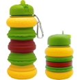 thumbnail image 1 of 20oz Collapsible Silicone Water Bottle Hamburger Style - Reuseable Water Bottles for Sports Gym Travel Essentials Camping Hiking Lightweight, 1 of 4