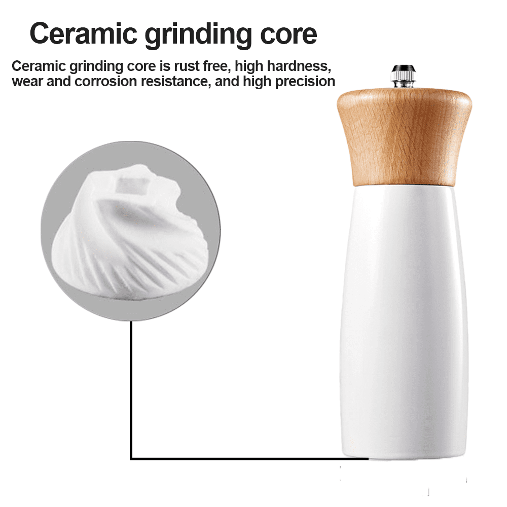 Wooden Salt and Pepper Grinder Set, Elegant Lighthouse Sea Salt Grinder and Black Pepper Mill