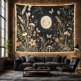 thumbnail image 6 of Luminous Moon With Mushrooms and Butterflies in a Starlit Scene, Dreamy Fantasy for Nature Lovers, Whimsical Botanical Wall Art, Birthday Gift, Tapestry Wall Hanging for Bedroom and Living Room, 6 of 7