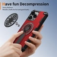 thumbnail image 4 of Case for Apple iPhone 15 Pro Max Built-in Stand [Compatible with MagSafe] Shockproof Protective rotating gyroscope magnetic Cover Case,Red,For iPhone 15 Pro Max, 4 of 7