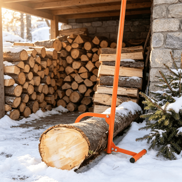 48 Inch Heavy Duty Timber Jack, Metal Handle Log Lifter with Adjustable Cant Hook, for Rolling & Lifting Logs Up to 15" Diameter