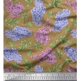 thumbnail image 1 of Soimoi Brown Cotton Duck Fabric Leaves & Lily Floral Decor Fabric Printed Yard 42 Inch Wide, 1 of 3