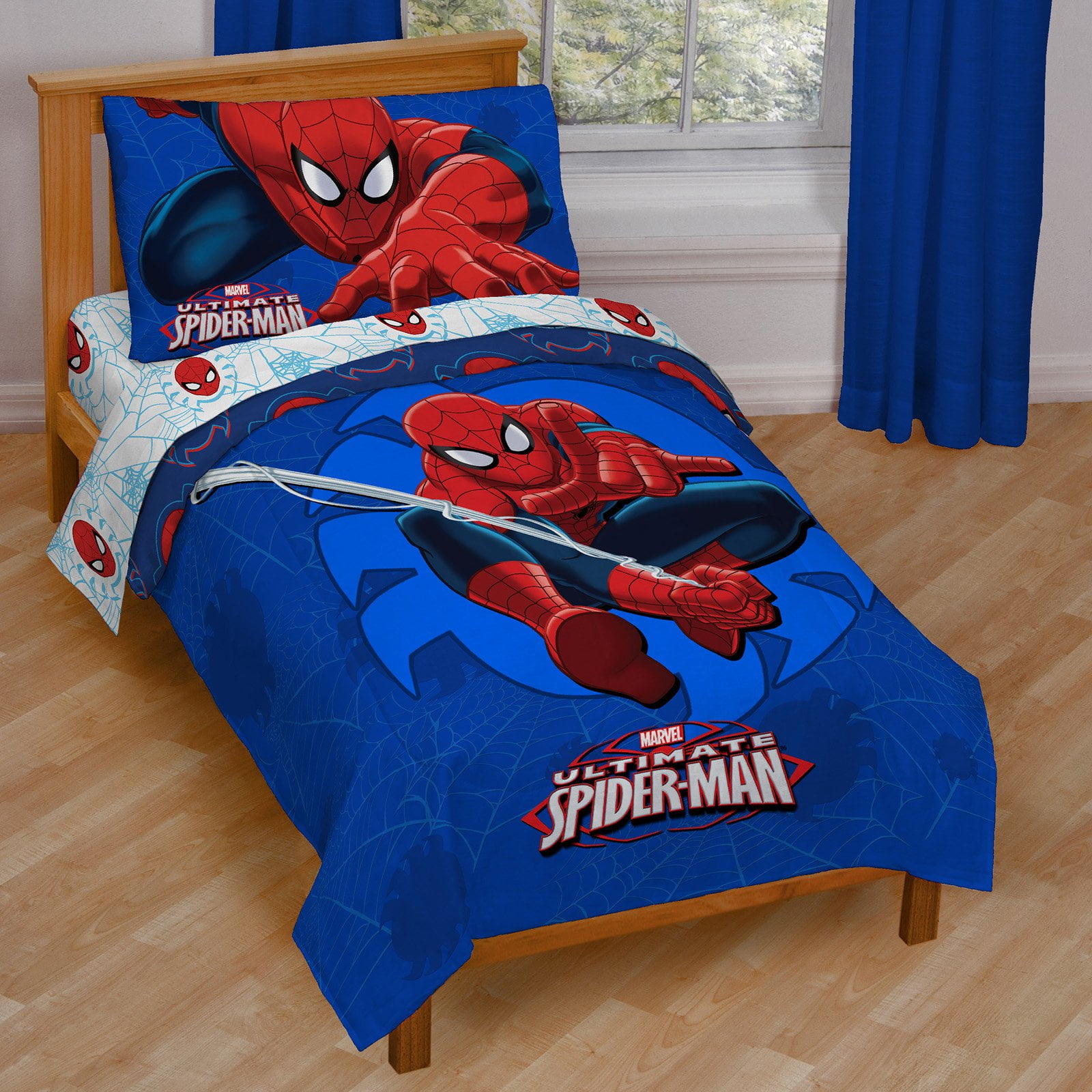 Marvel Spiderman Regulator Toddler Bed Set 100 Microfiber Blue Marvel Spiderman Regulator Toddler Bed Set 100 Microfiber Blue
