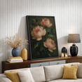 thumbnail image 4 of Framed Canvas Print Peony Floral Wall Art Dark Botanical Decorative for Living Room Bedroom - 24"x36" BLACK, 4 of 8