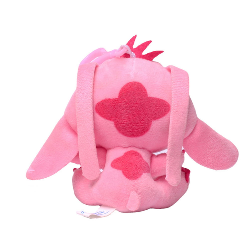 10CM Lilo & Stitch Plush Toy Pendant Kawaii Stitch Angel Soft Stuffed Doll  Phone Backpack Keychain Children Birthday Gift, Pink 