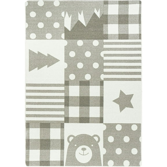 Patchwork Boy 7'8" x 10'9" area rug in color Linen