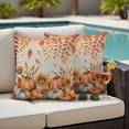 thumbnail image 4 of Orange Pumpkins Fall Outdoor Waterproof Pillow Covers, Thanksgiving Sunflower Falling Leaves Decorative Square Throw Pillowcase Sofa Cushion Sham for Patio/Couch/Chair, 16"x16" 2 Pack, 4 of 8