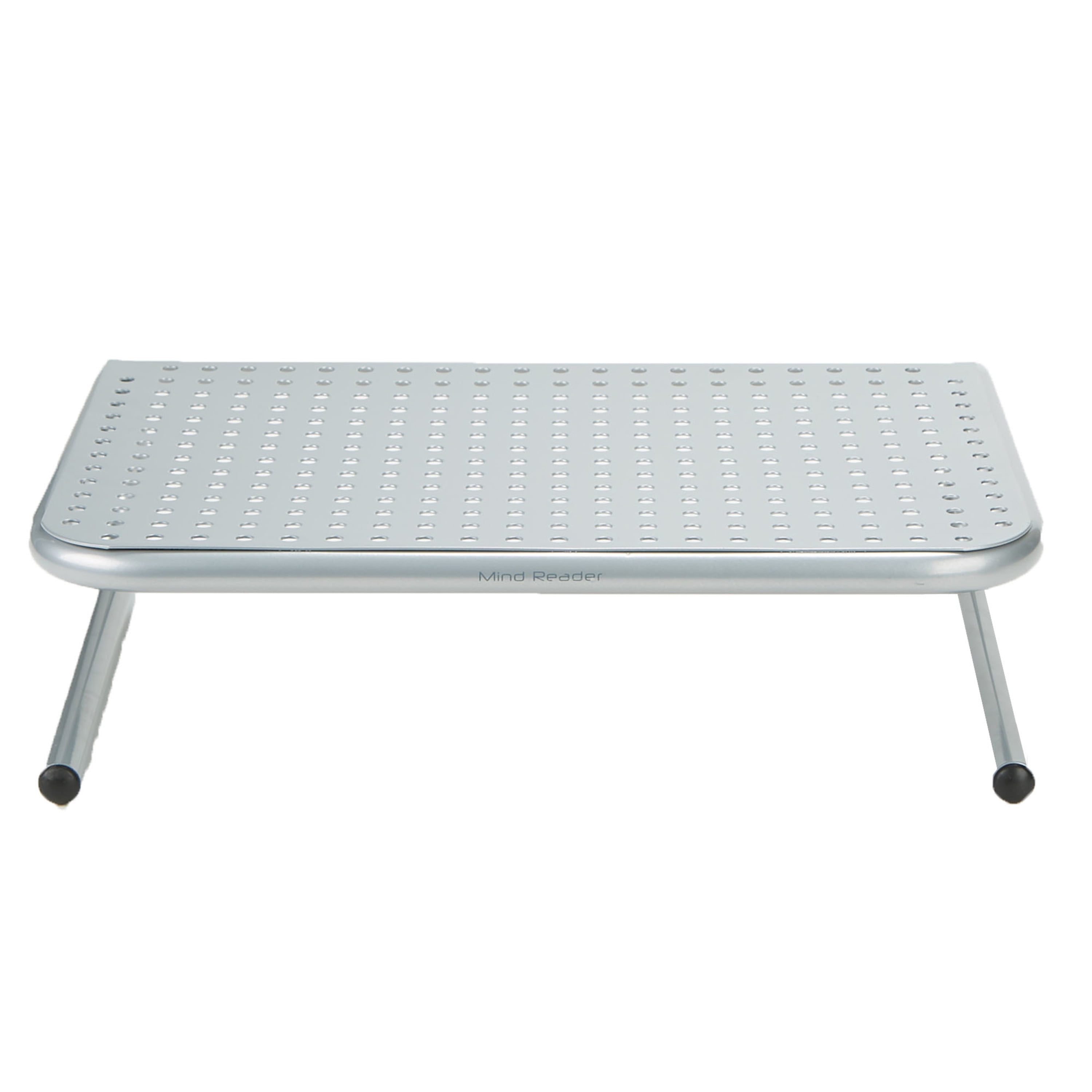 Mind Reader Vented 11 x 14.5 x 4.5 Metal Monitor Stand, Silver