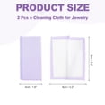 thumbnail image 2 of Uxcell 3.2"x3.2" Jewelry Cleaning Cloth, 2 Pack Double-Sided Fleece Polishing Cloth for Gold, Silver and Jewelry, Light Purple, 2 of 6