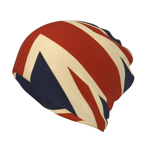 Womens Retro British Flag Slouchy Beanie Cap Headwear Hat Turban
