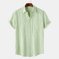 thumbnail image 2 of JTieacloth Business Slim Fit Shirt Shirts For Men Mens Shirts Short Sleeve Button Down Shirts Tropical Summer Beach Shirts Casual Shirts Green, 2 of 3