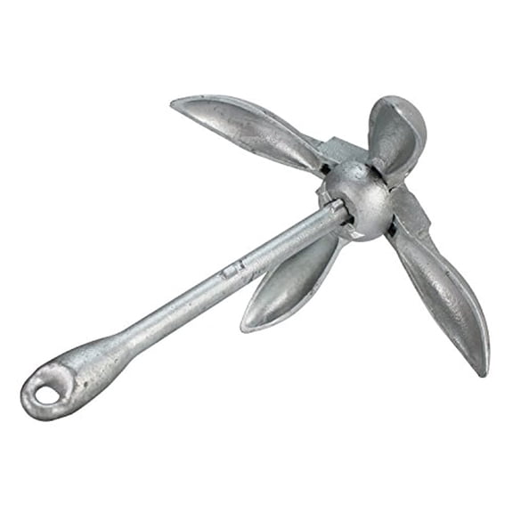 Extreme Max 3006.6659 BoatTector Folding/Grapnel Anchor, Galvanized - 5.5 lbs.