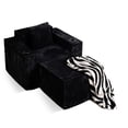 thumbnail image 6 of 41.3" Cloud Single Sofa, Boneless Chaise Lounge Chair with Ottoman, Corduroy Fabric, 2 Cup Holders, Side Storage Pockets, No Assembly, Black, 6 of 14