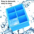 thumbnail image 3 of Food Grade Silicone 6 Grids Square Ice Cube Tray Maker Mold Container with Lid, 3 of 7