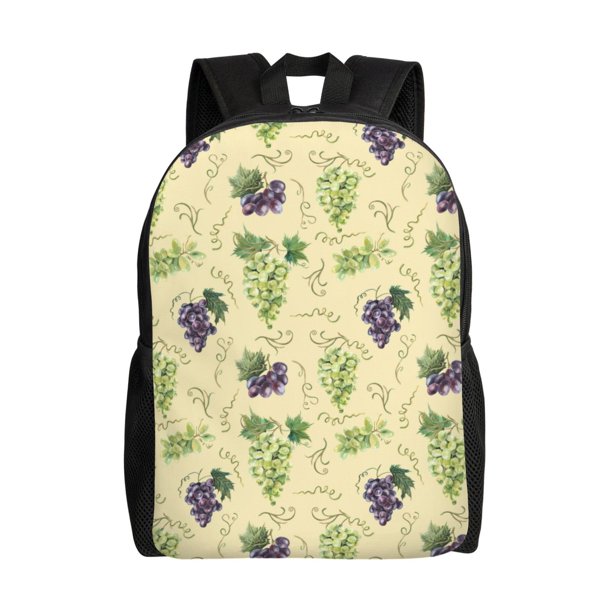 Fotbe Green And Purple Grapes Mochila de Viaje para Laptop, Mochila Ejecutiva Delgada y Resistente 15.6"