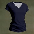 thumbnail image 4 of Womens Short Sleeve T Shirts V Neck Tops Summer Trendy Comfy Casual Basic Tee Shirt,S, 4 of 4