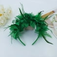 thumbnail image 2 of ZQUUVOU Women's Carnival Feather Headband Flower Party Hair Accessory Dance Headpiece Role Play Carnival Props Green, 2 of 6