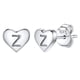 thumbnail image 1 of Pendientes de corazón inicial Silvora tachuelas de plata esterlina hipoalergénicas mujer letra Z regalo joyería cumpleaños día de la madre, 1 of 8