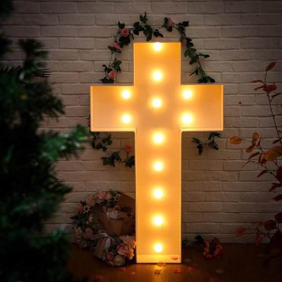 4FT Marquee Large Light up Decoration, Balloon Frame with Bulb Light String Foam Marquee Signs for Valentine's Eid Birthday Engagement Baby Shower Party Decorations(Cute Heart)