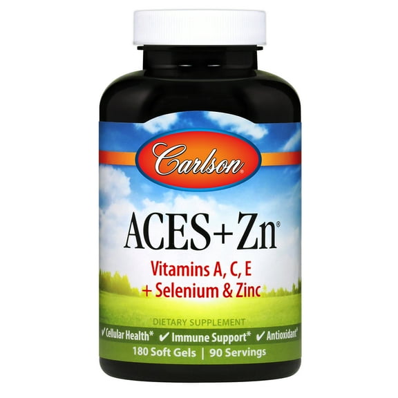 Carlson Labs - ACES   Zn Vitamins A, C, E Plus Selenium and Zinc - 180 Softgels