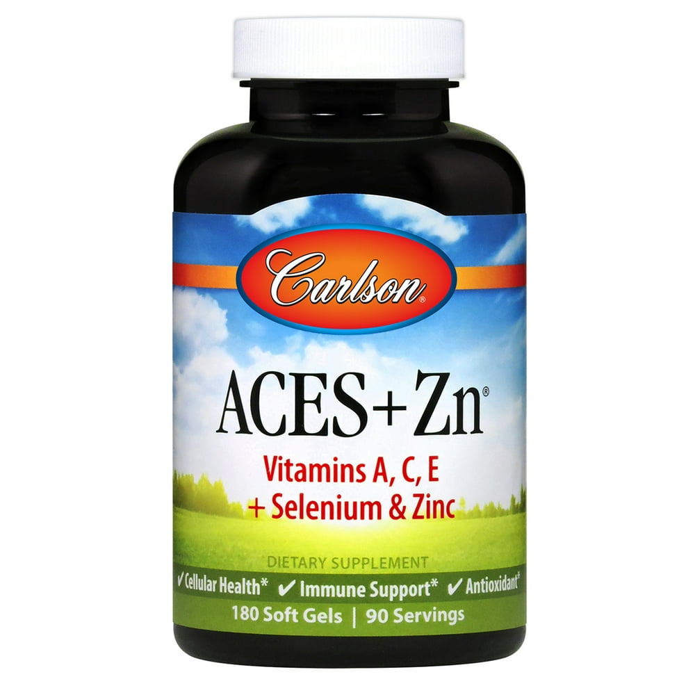 Carlson Labs ACES + Zn Vitamins A, C, E Plus Selenium and Zinc 180