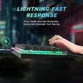 thumbnail image 5 of RaceGT Wired Mechanical Gaming Keyboard, RGB Backlit Computer Keyboard with Wrist Rest, 104 Keys Full Size Membrane Gaming Keyboard Splash-Proof Design Metal Panel for Windows, Mac, PC, Laptop, 5 of 12