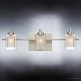 thumbnail image 4 of Urban Ambiance Luxury Modern Bathroom Vanity Light, Medium Size: 6"H x 21"W, with Posh Style Elements, Brushed Nickel Finish and Sand Blasted Inner Glass, Clear Outer Glass, UQL2403, 4 of 8