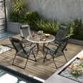 thumbnail image 4 of Gymax Ensemble de 2 Chaises Pliantes d'Extérieur pour Patio, Chaises Réglables avec Accoudoirs et Dossier à 7 Niveaux, 4 of 10
