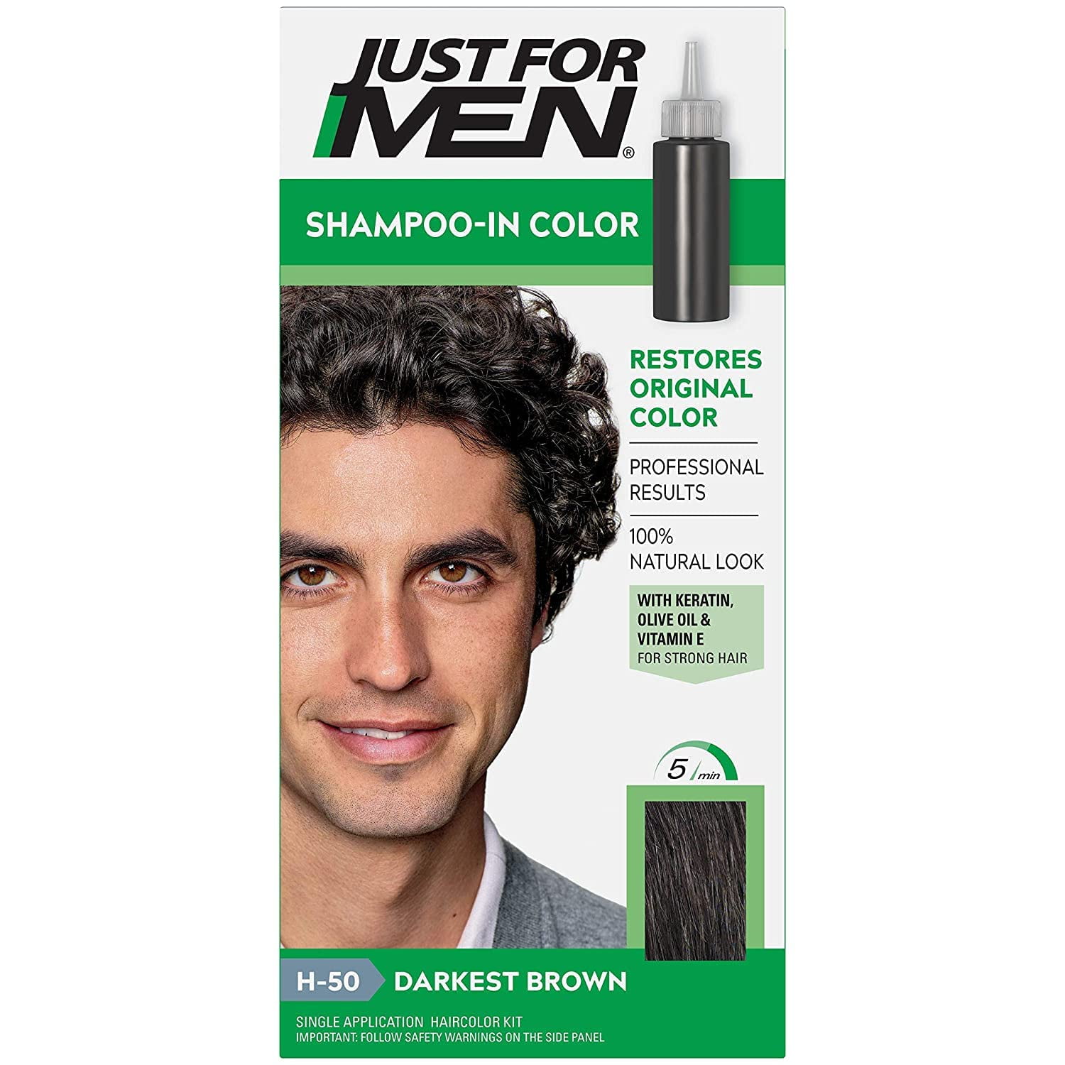 Just For Men Shampoo In Haircolor, Jet Black H-60,Pack of 6