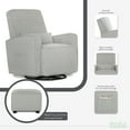 thumbnail image 5 of Evolur Holland Upholstered Swivel Glider | Rocker I Included Lumbar Pillow I Modern Design, Harbor, 5 of 13