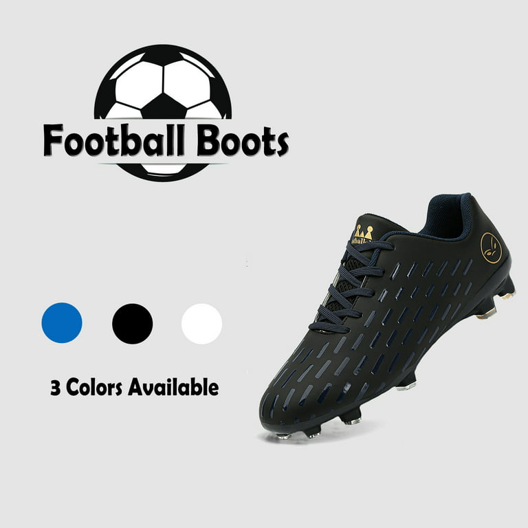 Kids Comfortable Athletic Soccer Cleats Natural Turf Outdoor Football Competition Light Weight with touch Cleats Sneaker Shoes Bright Color for Big Kid Black 32 Walmart.com
