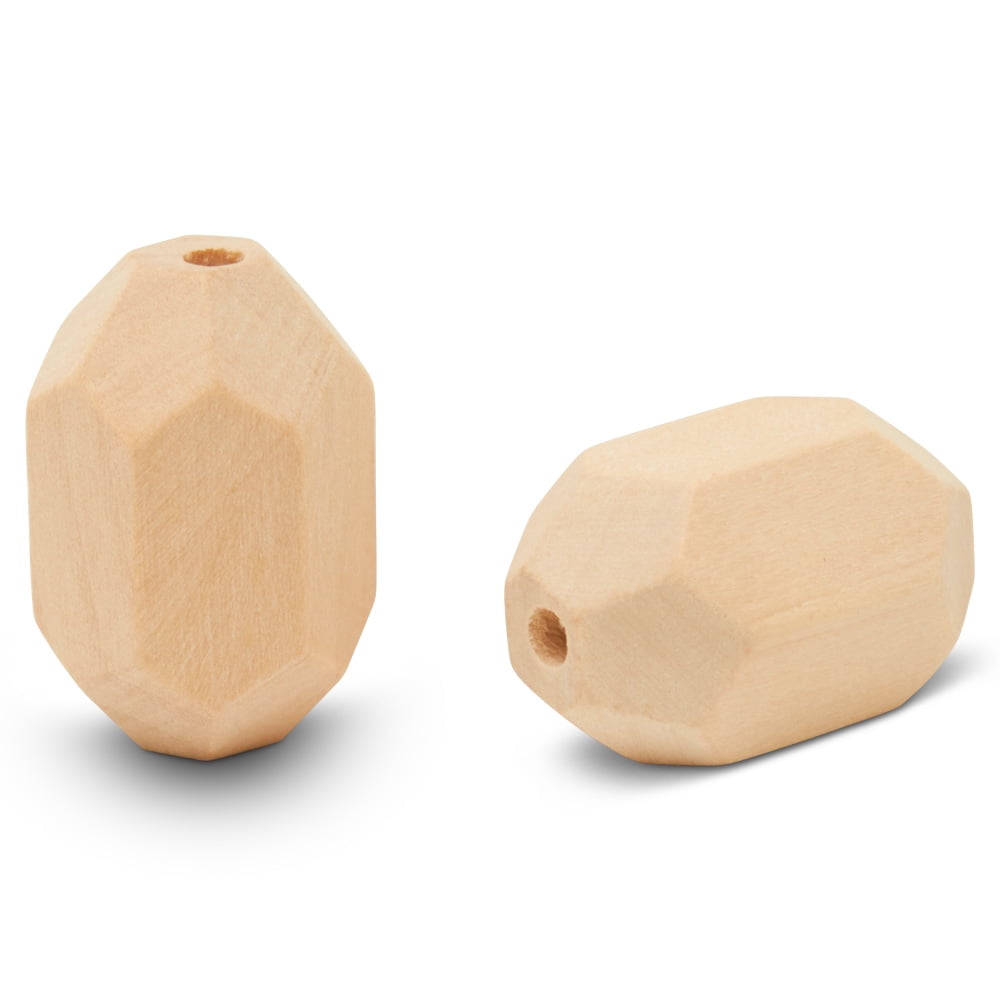 Gemstone Natural Wooden Beads 1-1/4 in, 25 Pcs Unfinished Wooden Beads, Boho Beads, Craft Beads, for Home decor, Jewelry, by Woodpeckers