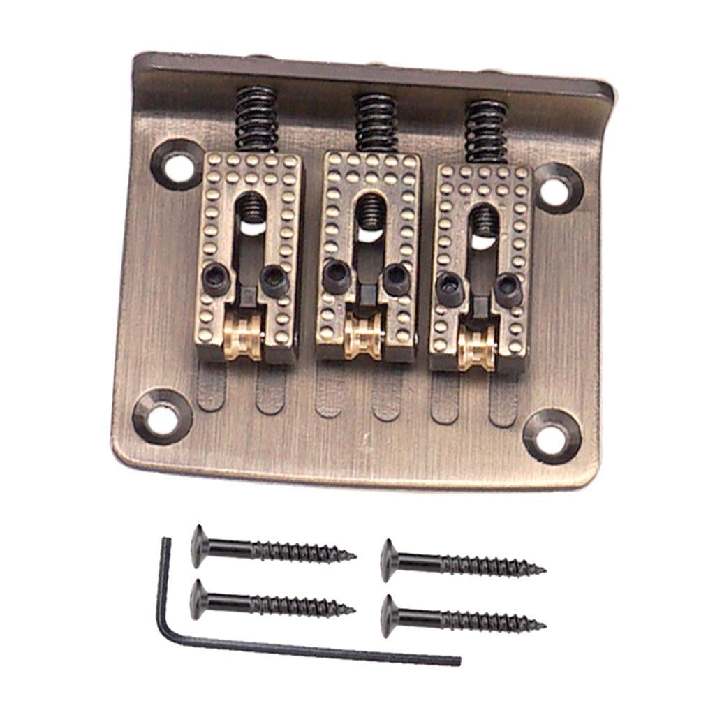 Zinc Alloy Guitar Bridge Saddle Replacement Set for for 3 String Guitar