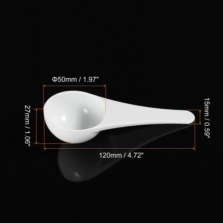 Uxcell Micro Spoons 3 Gram Measuring Scoop Plastic Round Bottom Mini Spoon 50 Pack, White