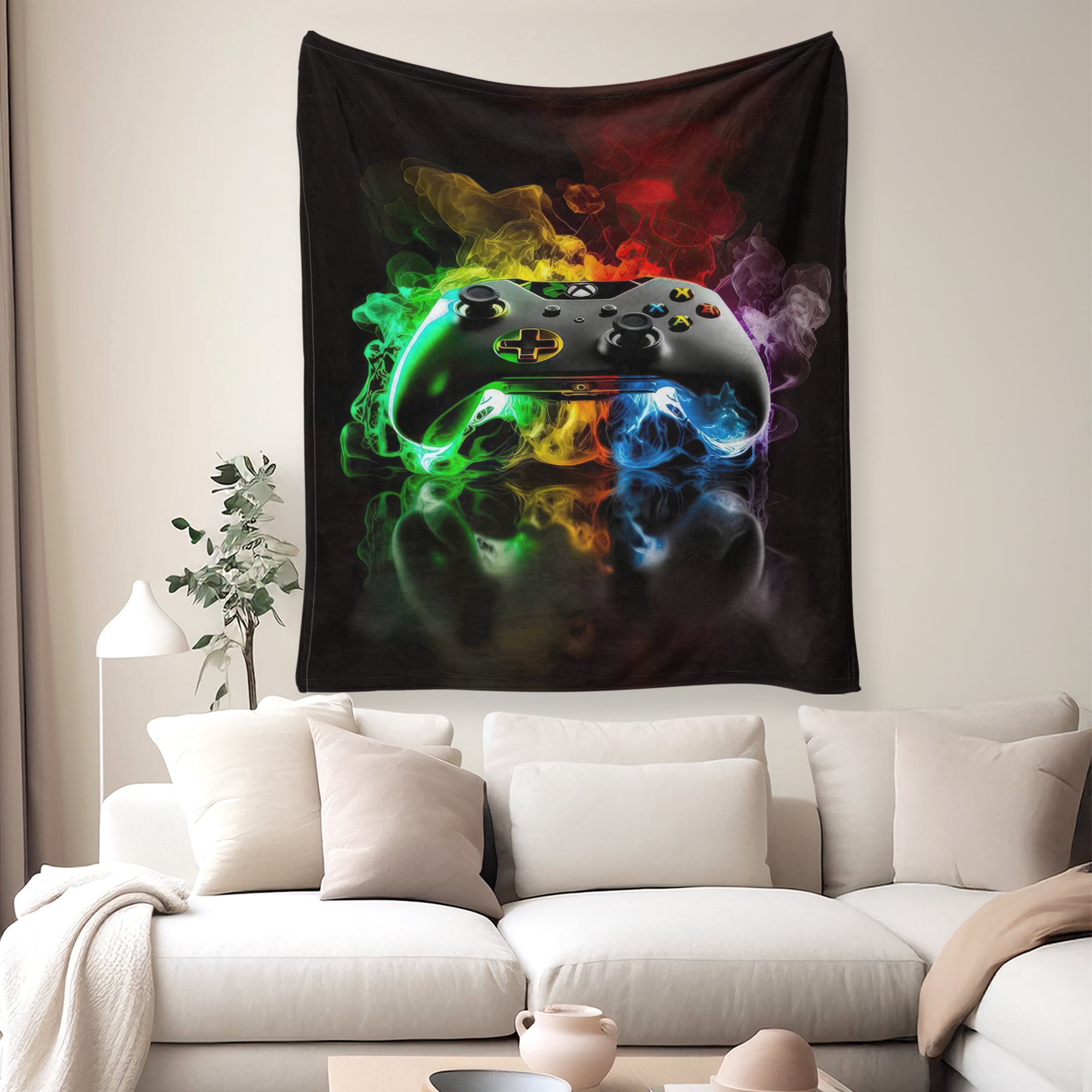 Flannel Fleece Gaming Throw Blanket Bed Blanket, Lightweight Cozy Plush Blanket for Sofa Couch,50"X60"