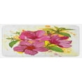 thumbnail image 1 of Floral Kitchen Mat, Vibrant Hibiscus Flower Bouquet Exotic Watercolor Art, Plush Decorative Kitchen Mat with Non Slip Backing, 47" X 19", Earth Yellow Fuchsia, by Ambesonne, 1 of 1
