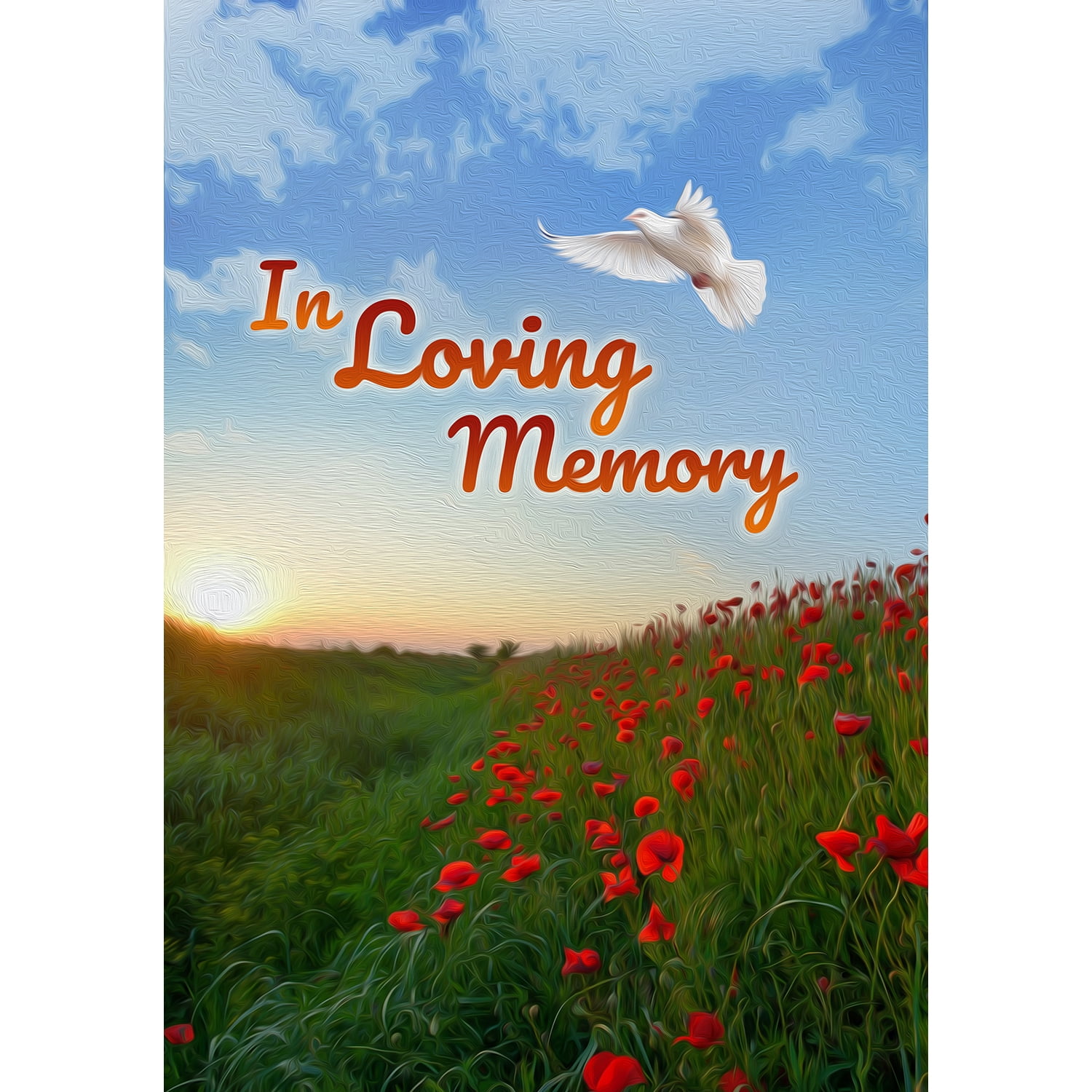 America Forever House Flag - In Loving Memory (Dove), Cemetery Memorial Religious Bereavement Double Sided 28" x 40" Decor, Seasonal Yard Outdoor Decorative Flag