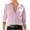 Pink, variant on tarylea Business Casual Tops for Women V Neck Chest Zipper Pocket Shirts Long Sleeve Solid Color Loose Tops Work Office Shirts