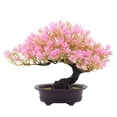 thumbnail image 1 of Bearachild Plantas artificiales Bonsai Tree Faux Pine Realista Plástico Maceta Oficina Fiesta Hotel Decoración Adornos Decoración Rosa Bearachild HA083957-05, 1 of 6