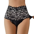 thumbnail image 1 of Gibobby Calzoncillos para mujer Nueva ropa interior de encaje para mujer, cintura media, parte inferior de malla, bragas de algodón grueso para mujer(Negro,G), 1 of 5
