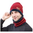 thumbnail image 1 of Men‘S Winter Hat Cap Collar Set Plus Velvet Thick Knit Hat And Muffler, 1 of 6