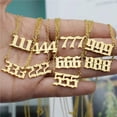 thumbnail image 2 of Qarigey Collar con número de ángel 111 - 999 Collar de acero inoxidable Collar con número de oro Numerología Joyería Ropa, zapatos y accesorios Miscelánea No.9, 2 of 6