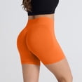 thumbnail image 4 of Women's High Waisted Seamless Biker Shorts Butt Lift Stretchy Workout Shorts, 4 of 6