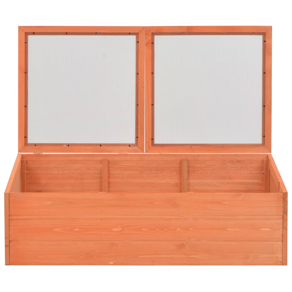 vidaXL Greenhouse Natural wood Wood and PC board 39.4 x 19.7 x 13.4 in
